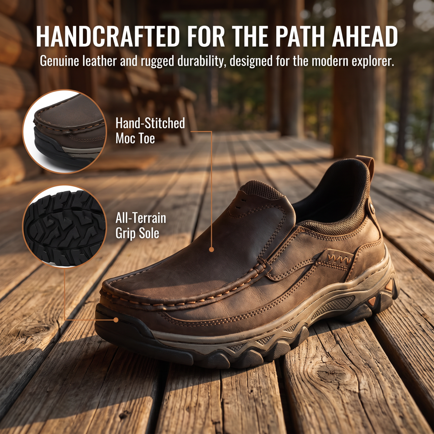 ⏰Last Day! 45% OFF  🔥GARB® Men’s Leather Llip-on Hiking Shoes