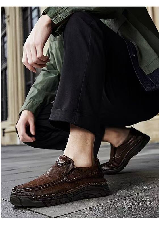 ⏰Last Day! 45% OFF  🔥GARB®Men's Genuine Leather Outdoor Slip-On Loafers with Arch Support & Wide Toe Box