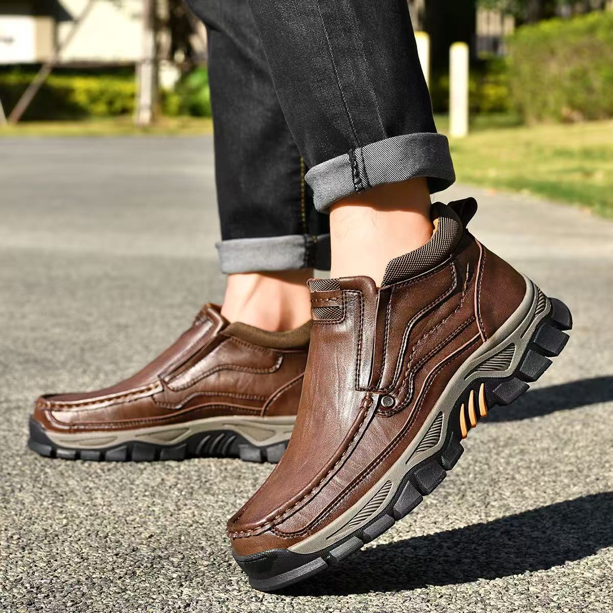 GARB Mens Handmade Genuine Leather Watreproof Orthopedic Boots 