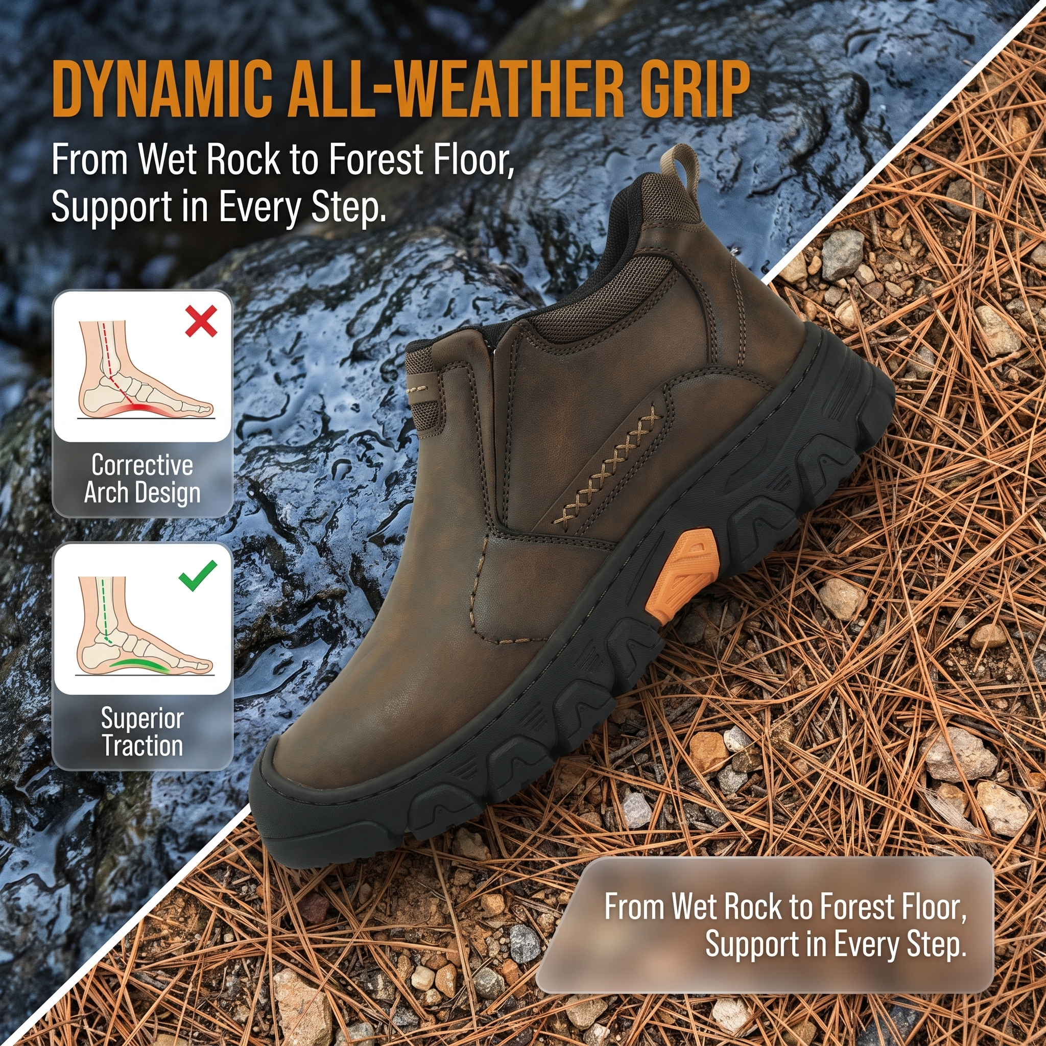 ⏰Last Day! 45% OFF  🔥GARB® Men’s Genuine Leather Slip-On Outdoor Walking Shoes