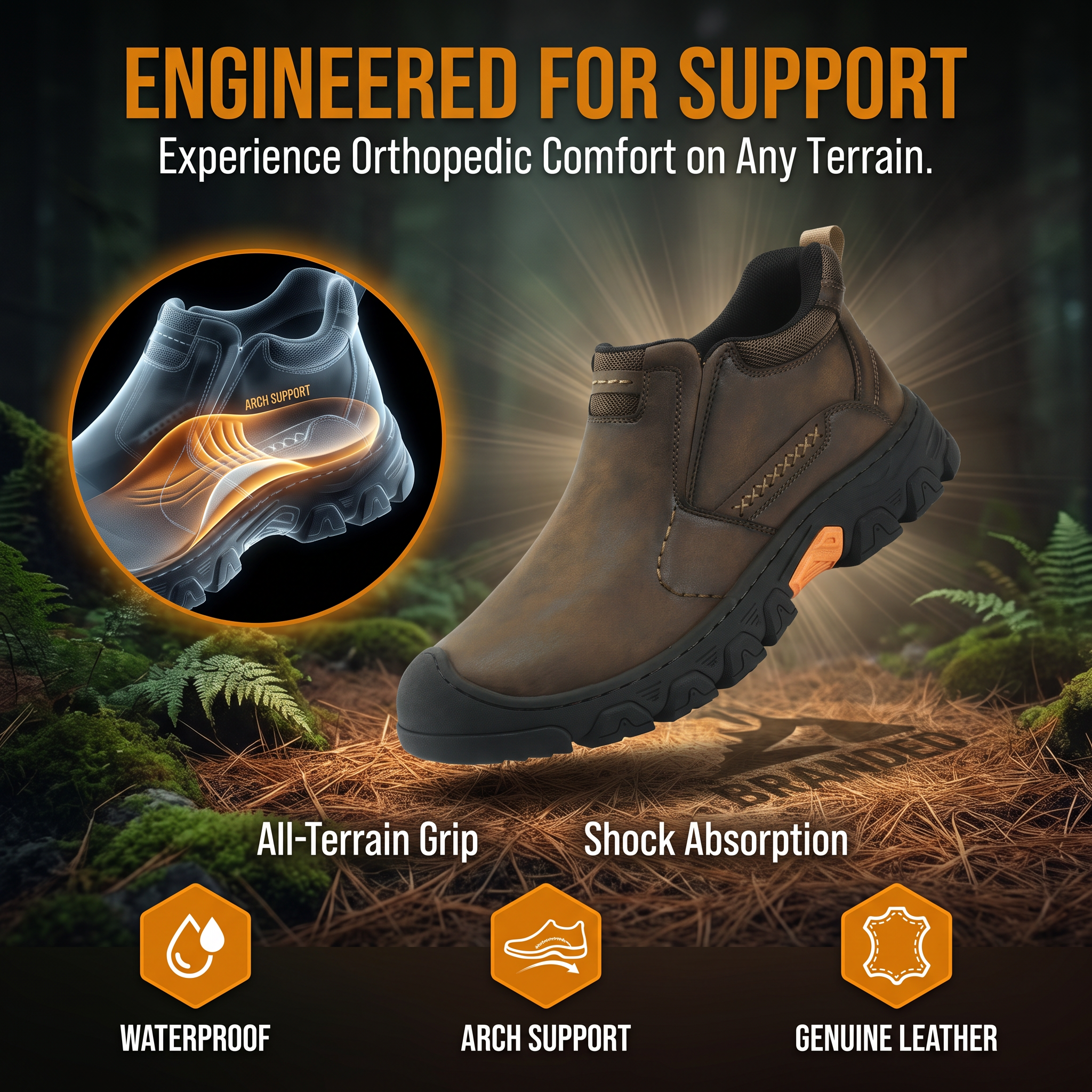 ⏰Last Day! 45% OFF  🔥GARB® Men’s Genuine Leather Slip-On Outdoor Walking Shoes