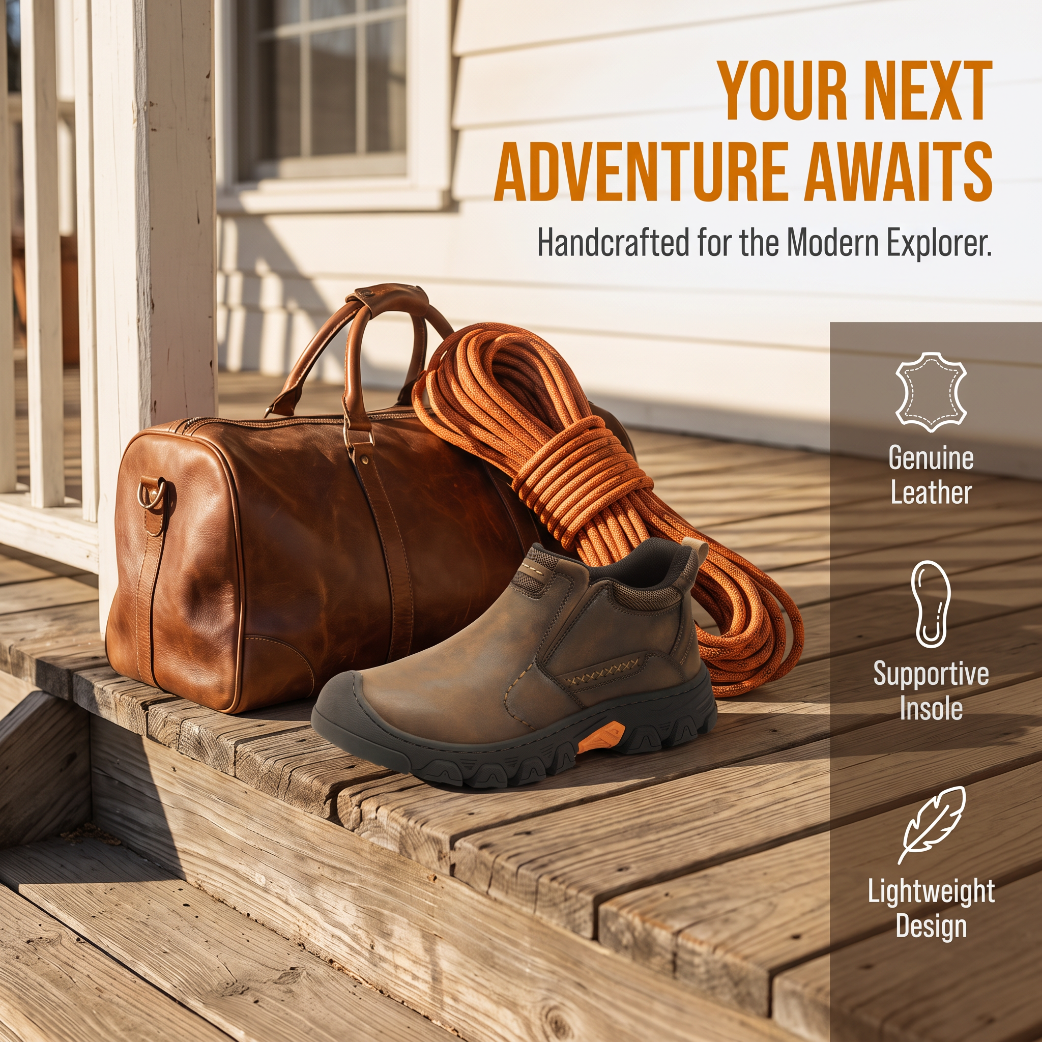 ⏰Last Day! 45% OFF  🔥GARB® Men’s Genuine Leather Slip-On Outdoor Walking Shoes