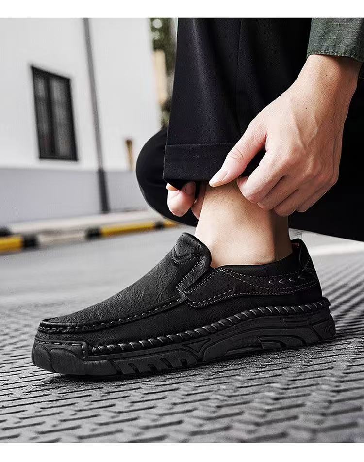 ⏰Last Day! 45% OFF  🔥GARB®Men's Genuine Leather Outdoor Slip-On Loafers with Arch Support & Wide Toe Box