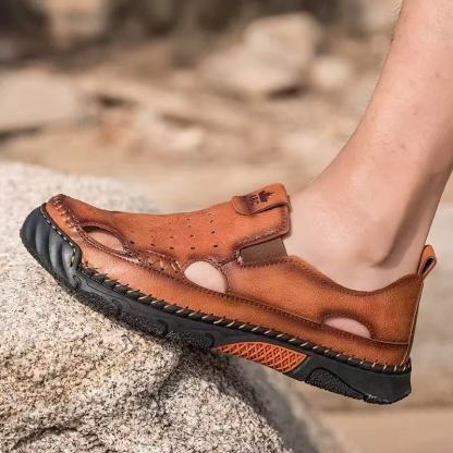 mens handmade cowhide orthopedic beathable walking shoes 