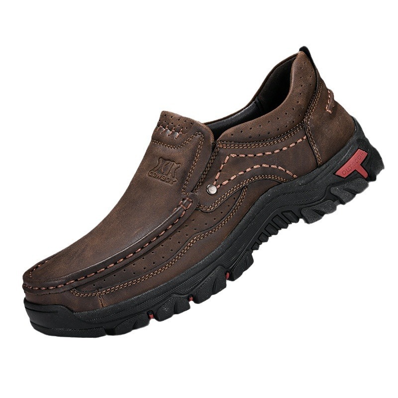 Men's Handcrafted Wide Toe Outdoor Loafers | Arch Support Leather Shoes