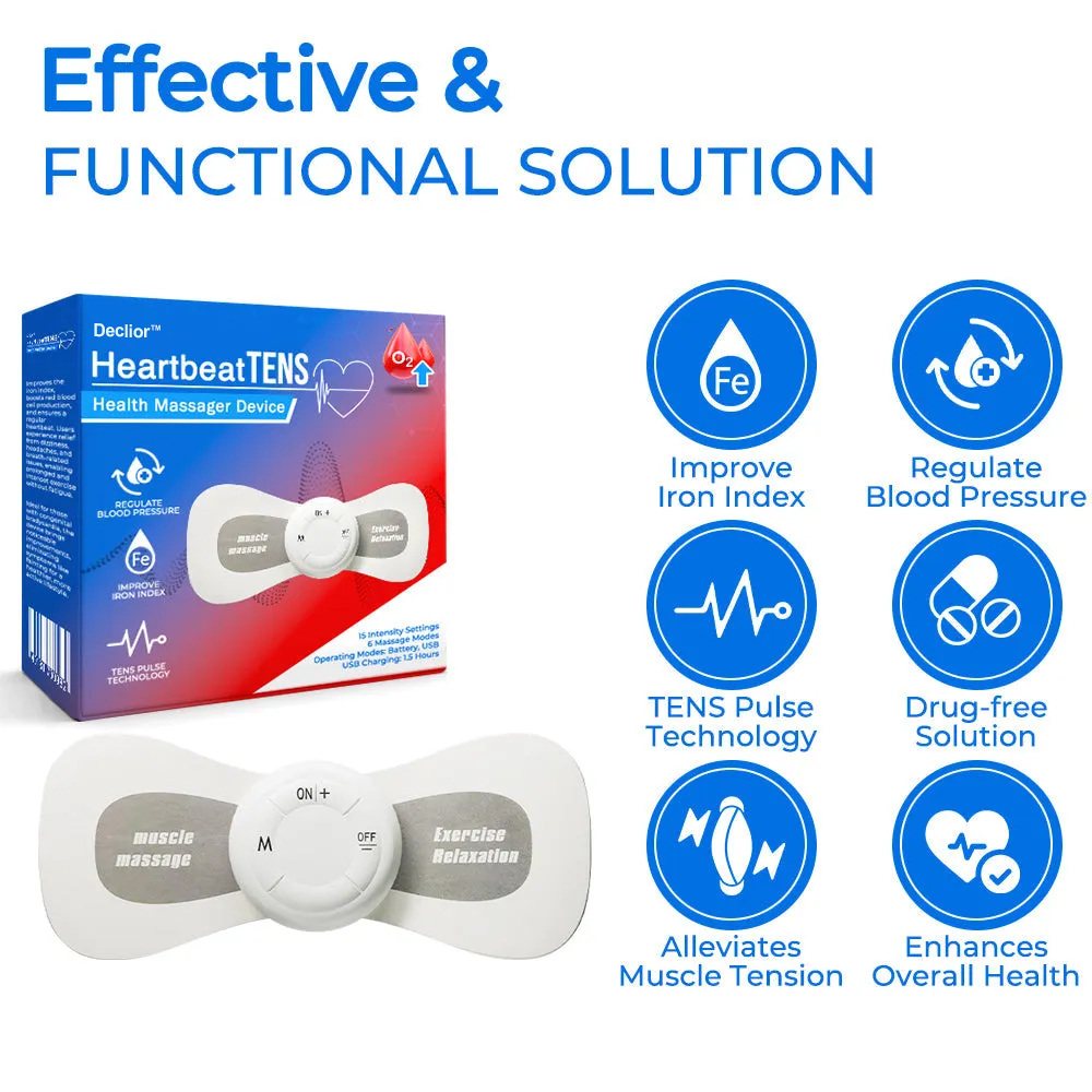 Declior™ HeartbeatTENS Lifeblood Iron Health Massager Device
