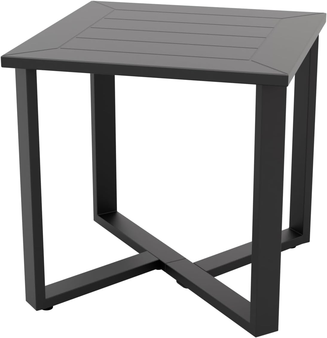 Black Square  Patio Metal Side Table 