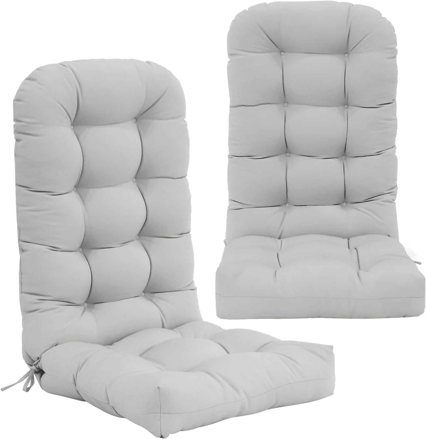 Outdoor Adirondack Chair Cushions  Set of 2, 49x20x5 Inch Gray