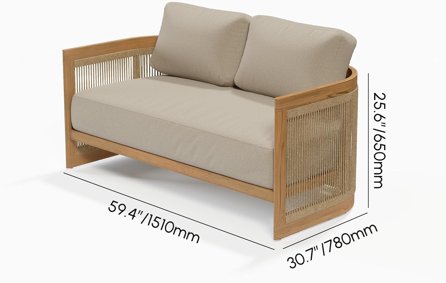 4 Piece Outdoor Combo Sofa Set with Cushions and Coffee Table