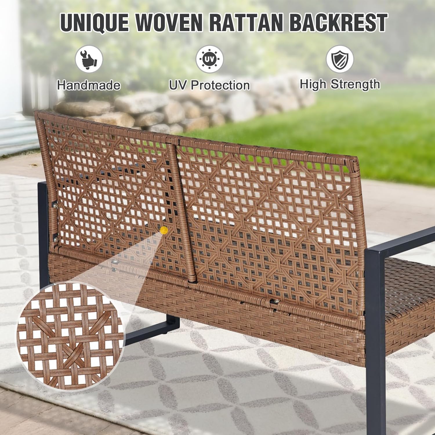Meadow Breeze Patio Furniture Set Light Brown/Black