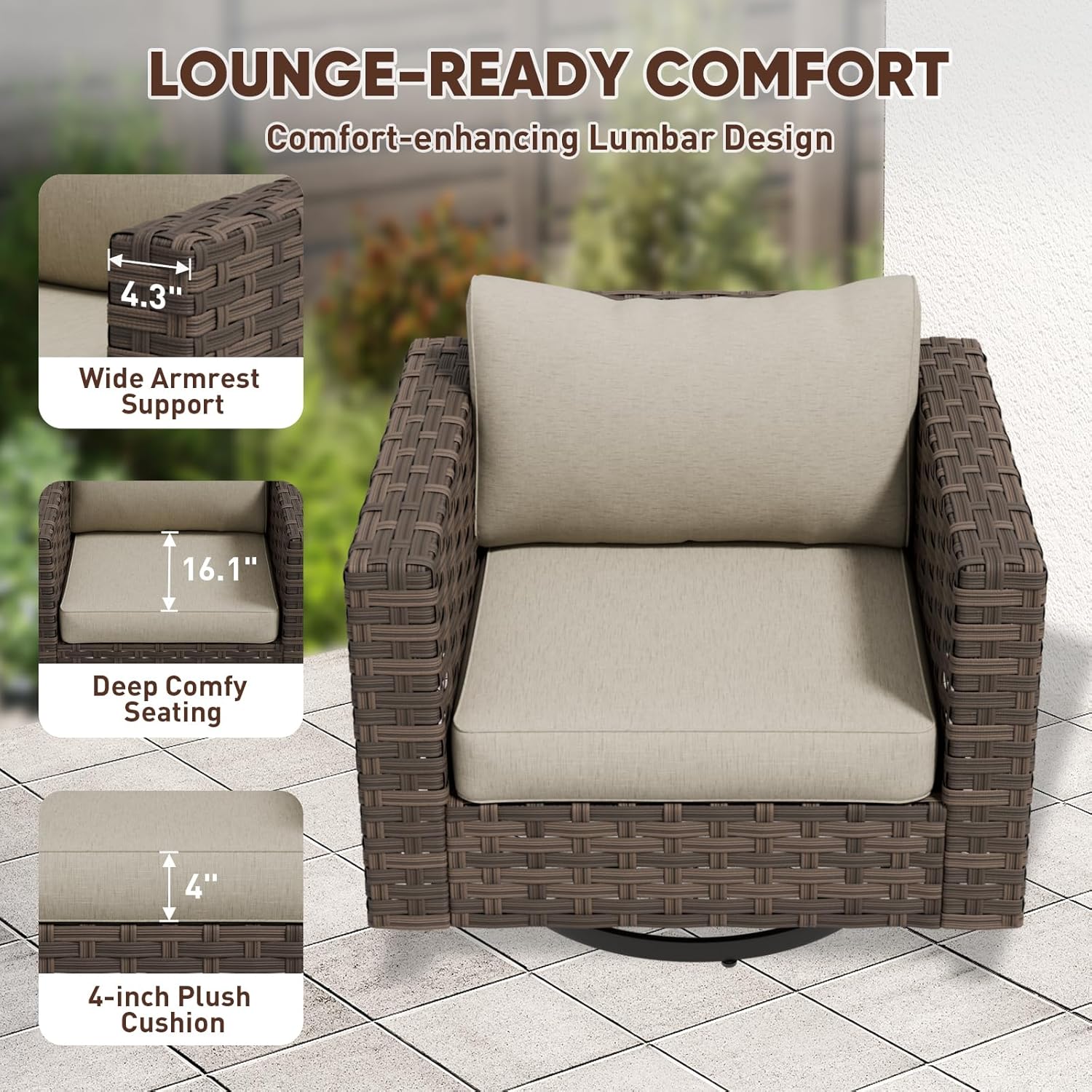 Rattan  Patio Bistro Set 3 Pieces Brown/Beige