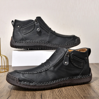 ⏰ Limited-Time 70% OFF – Men’s Handmade Leather Driving Boots | Wide Toe, Arch Support, Waterproof, Pressure Relief, Non-Slip Comfort for Everyday & Travel