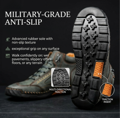 👞Most popular leather shoes of 2026--Handcrafted Men's Orthopedic Leather Loafers - Premium Arch Support & Non-Slip Sole