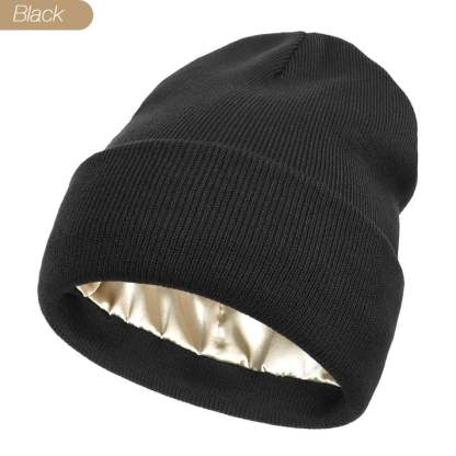 Satin Lined Winter Beanie Hats-No static-No frizz