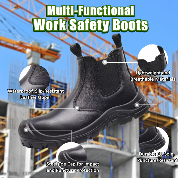🔥BIGGEST SALE OF THE YEAR🔥Multi-Functional Work Safety Leather Boots（Waterproof& Impact-Resistant）