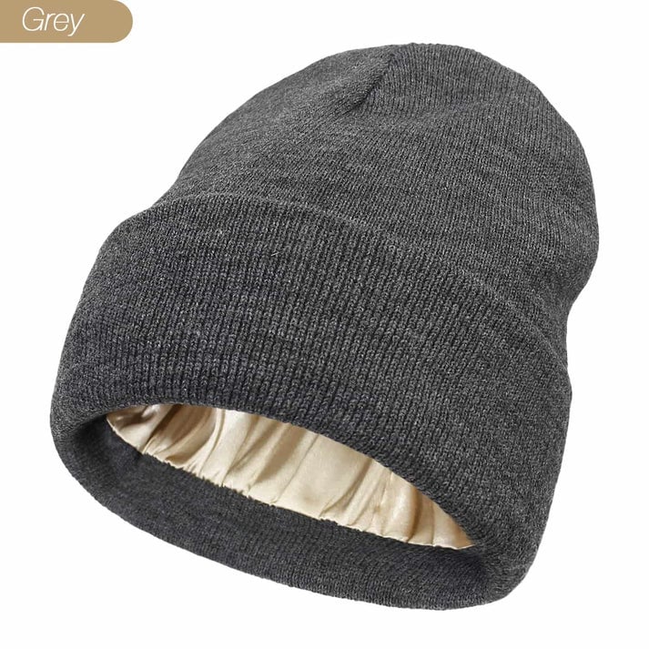 Satin Lined Winter Beanie Hats-No static-No frizz