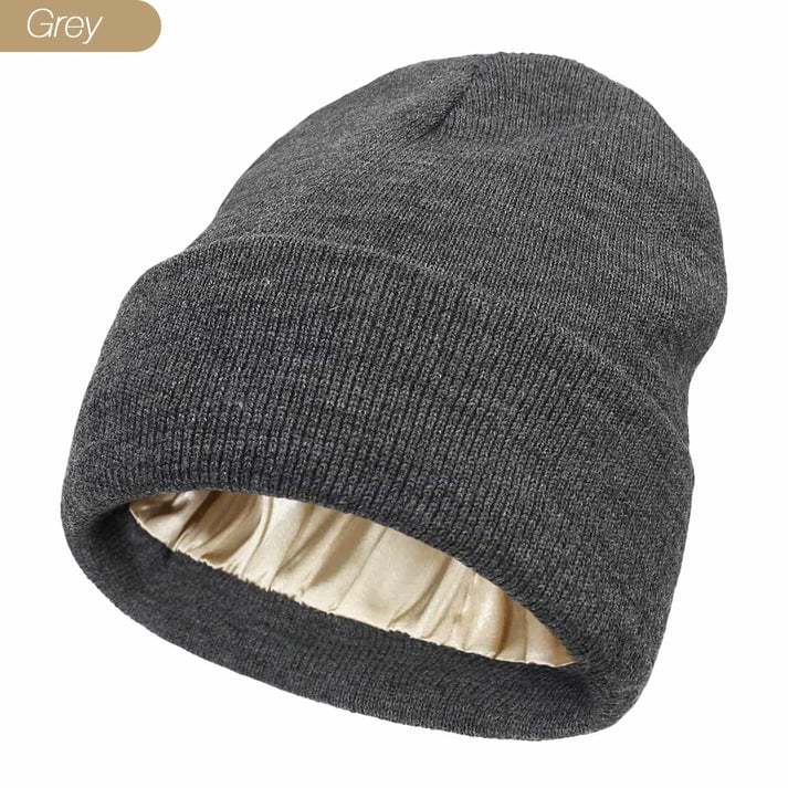 Satin Lined Winter Beanie Hats-No static-No frizz