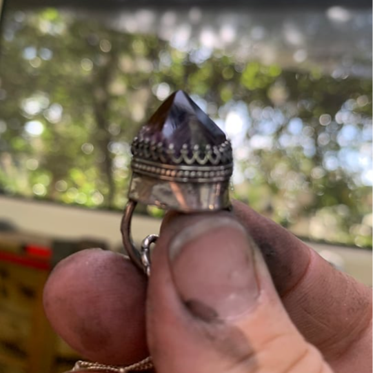 Amethyst And Crow Skull Locket Talisman-Buy 2 Free Shipping