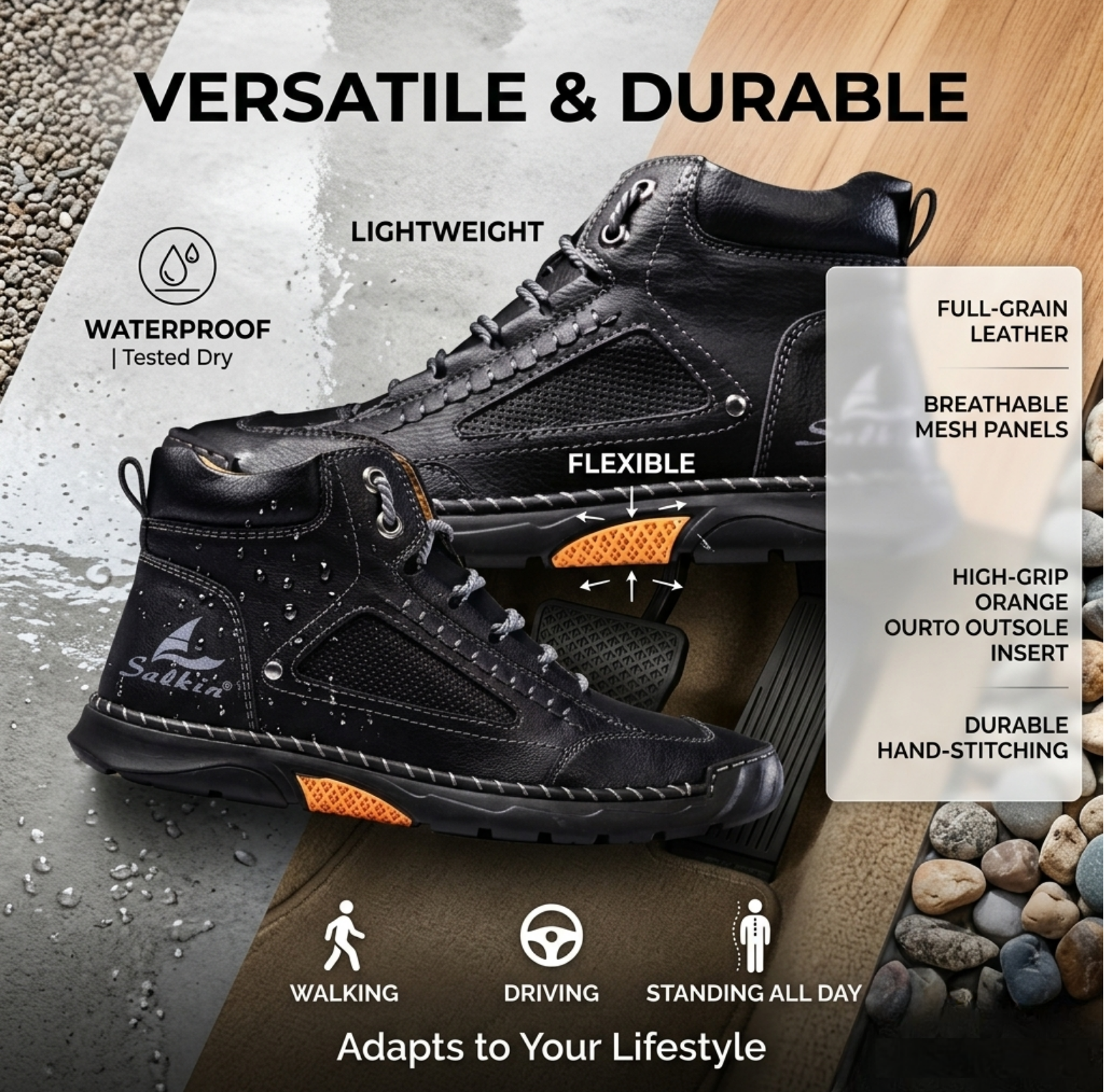 👞Most popular leather shoes of 2026--Handcrafted Men's Orthopedic Leather Loafers - Premium Arch Support & Non-Slip Sole