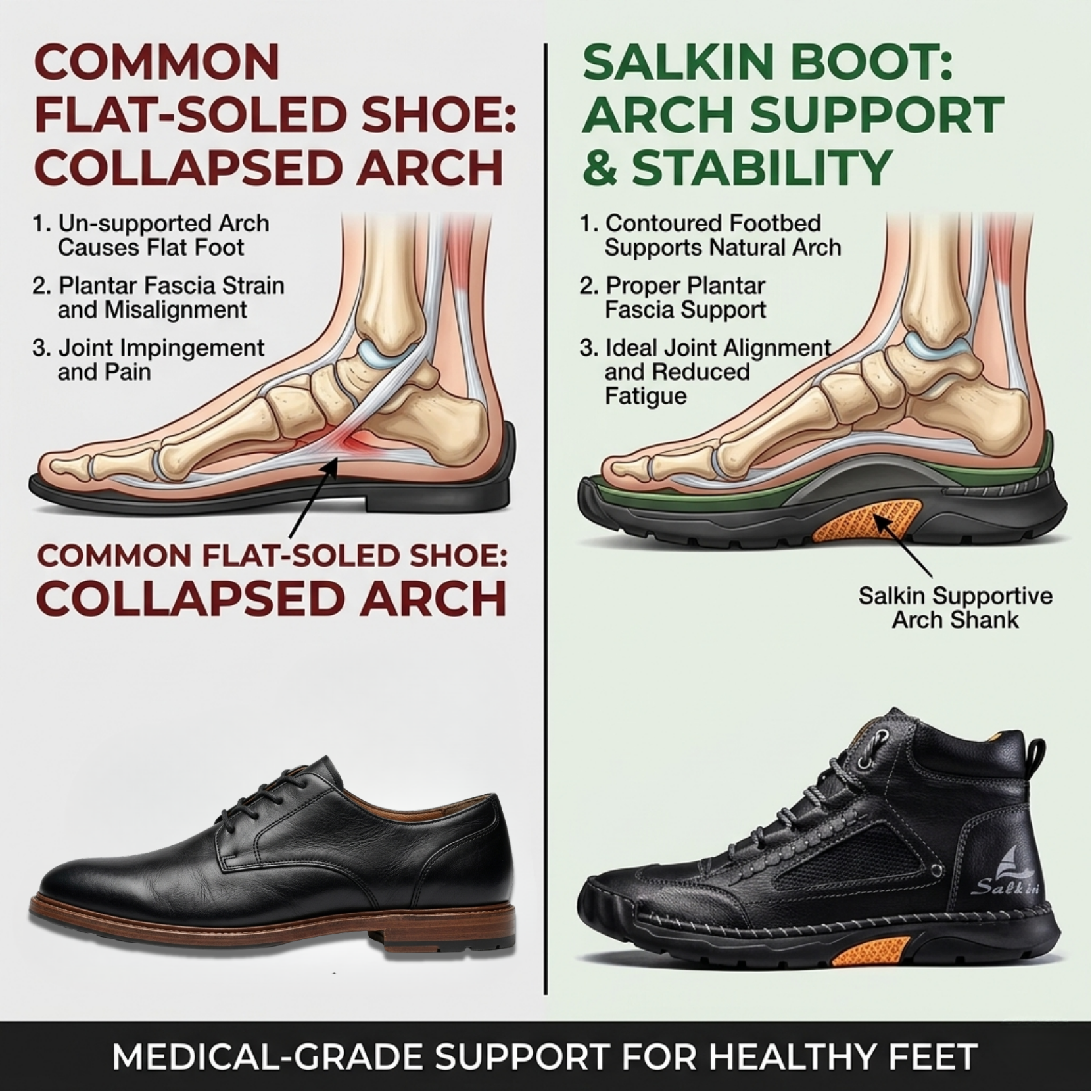 👞Most popular leather shoes of 2026--Handcrafted Men's Orthopedic Leather Loafers - Premium Arch Support & Non-Slip Sole