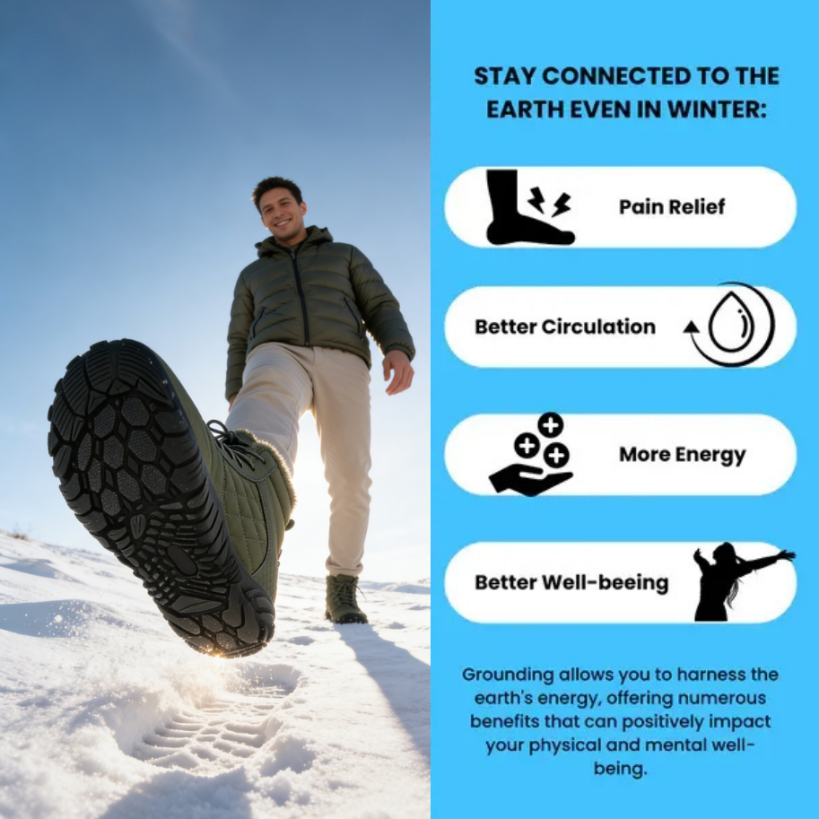 🔥ArcticStride- Non-slip & Carbon Fiber Waterproof Winter Grounding Barefoot Shoes (Unisex)