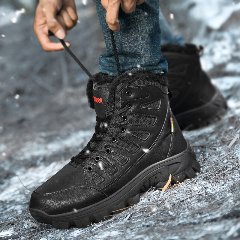 (🎁Free Socks Giveaway🧦) Men Combat Boots Waterproof Non-Slip Hiking Boots Anti-Puncture Anti-Sprain Work Boots