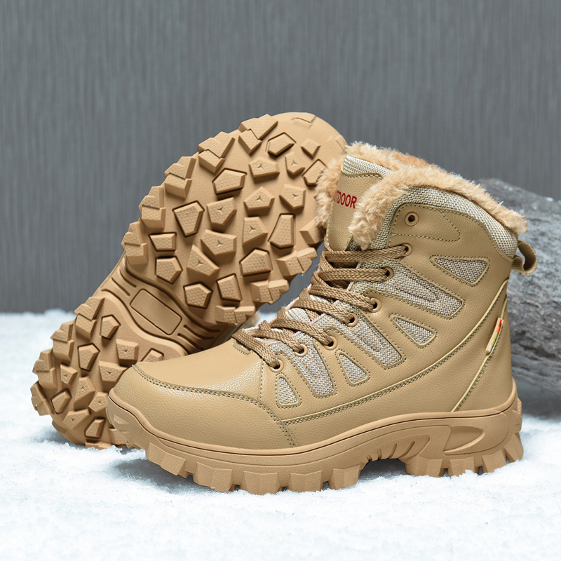 (🎁Free Socks Giveaway🧦) Men Combat Boots Waterproof Non-Slip Hiking Boots Anti-Puncture Anti-Sprain Work Boots