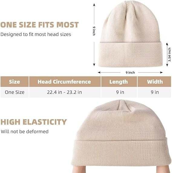 Satin Lined Winter Beanie Hats-No static-No frizz