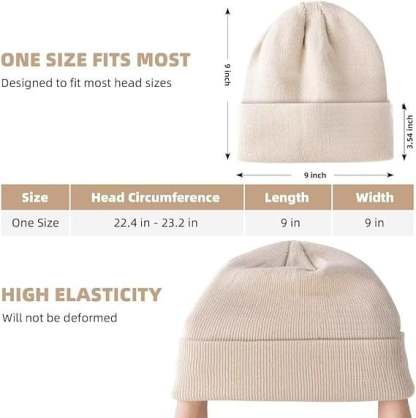 Satin Lined Winter Beanie Hats-No static-No frizz