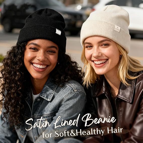 🎄Early Christmas Discount 60% OFF--Satin Lined Winter Beanie Hats-No static-No frizz