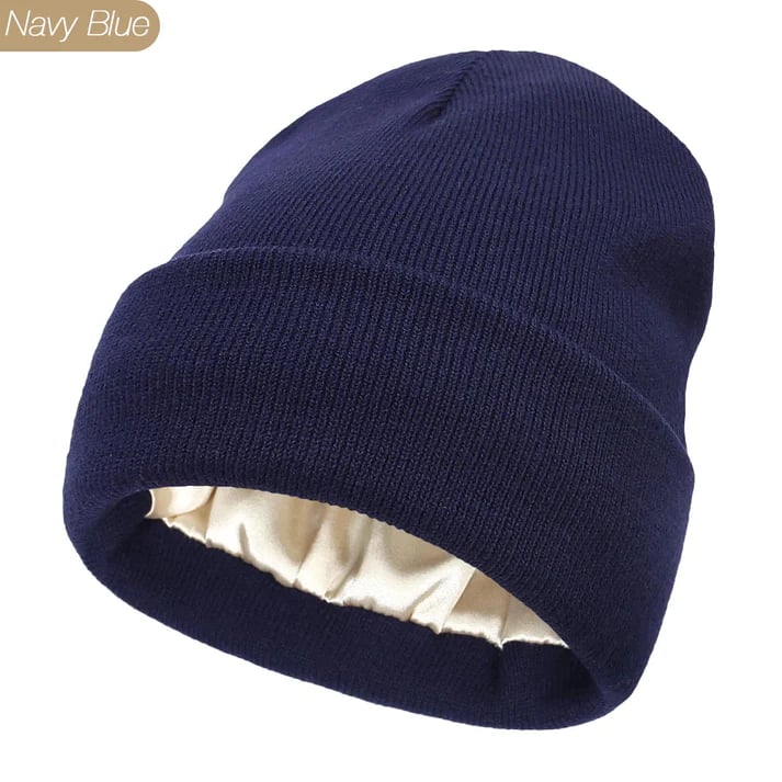 Satin Lined Winter Beanie Hats-No static-No frizz