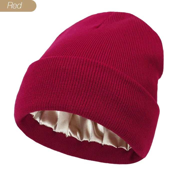 Satin Lined Winter Beanie Hats-No static-No frizz