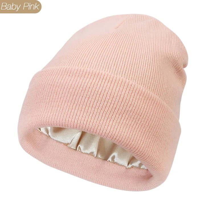 Satin Lined Winter Beanie Hats-No static-No frizz
