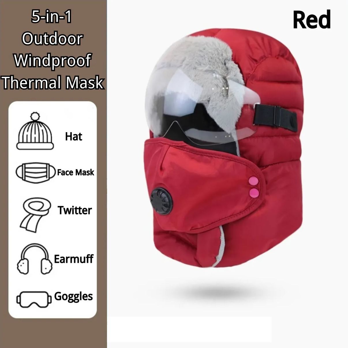 ❄️Winter Special Offer-5-In-1 Unisex Outdoor Windproof Thermal Mask