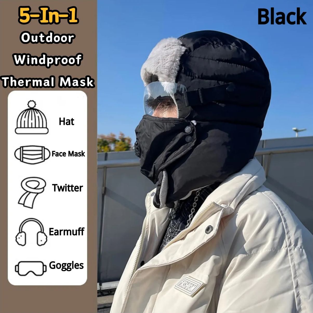 ❄️Winter Special Offer-5-In-1 Unisex Outdoor Windproof Thermal Mask