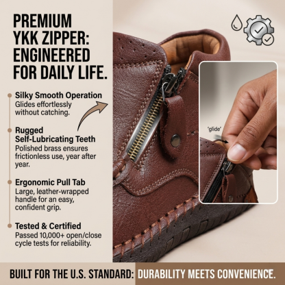 🔥The most popular loafers in 2026 👞Men's Premium Handmade Leather Orthopedic Boots | Arch Support & Wide Toe Box for All-Day Comfort