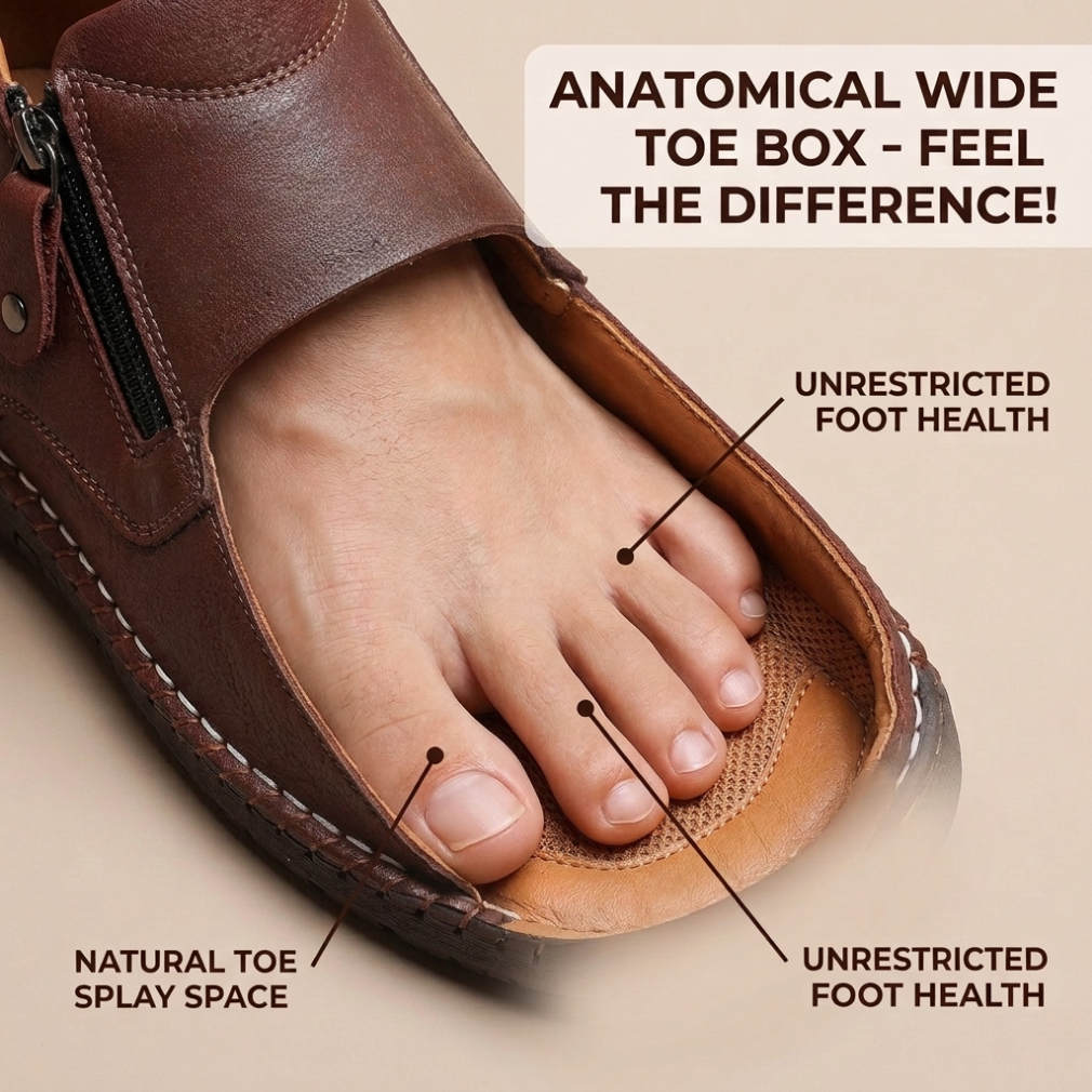🔥The most popular loafers in 2026 👞Men's Premium Handmade Leather Orthopedic Boots | Arch Support & Wide Toe Box for All-Day Comfort