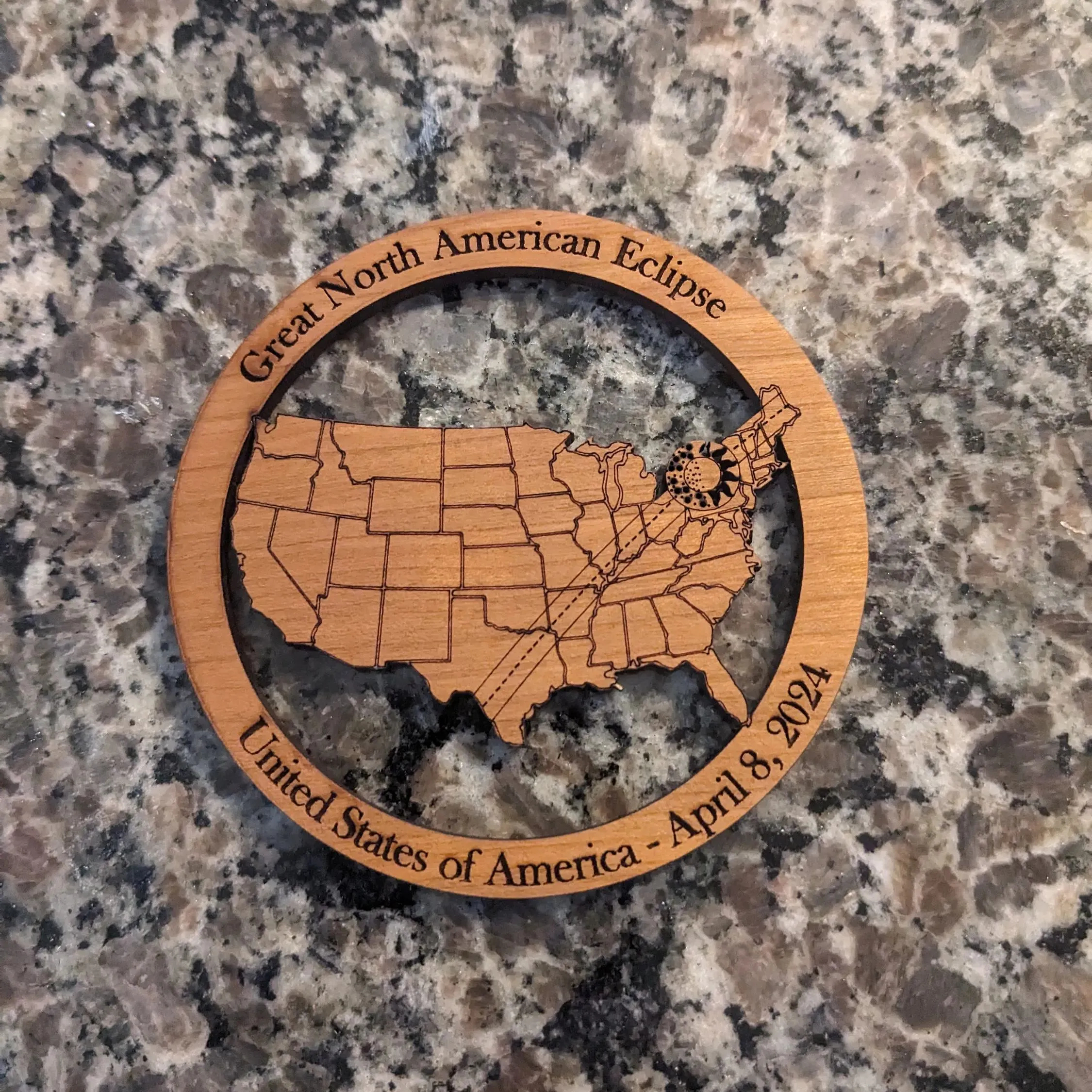 🌕2024 Solar Eclipse Refrigerator Magnet - North American Eclipse Souvenir