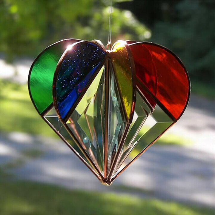 Multi-sided Heart Colourful Decoration