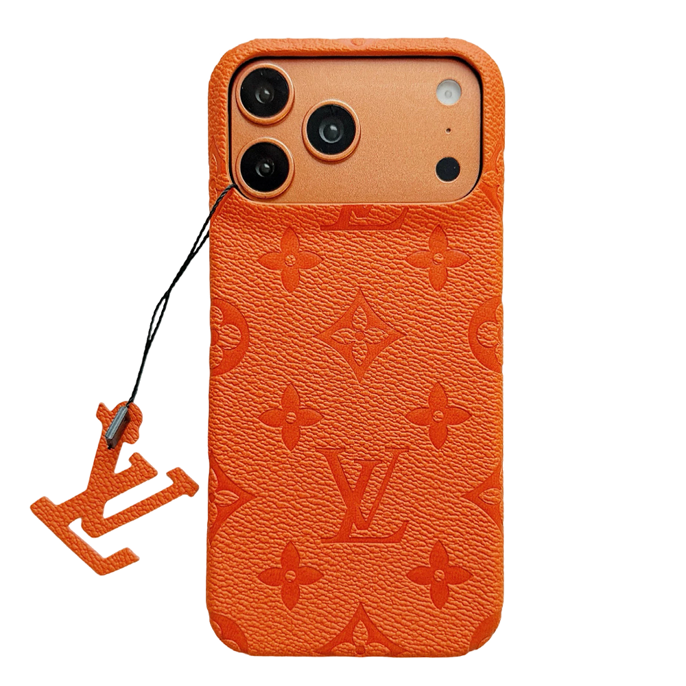Louis Vuitton iPhone Case With small logo pendant Lettering Vintage Leather