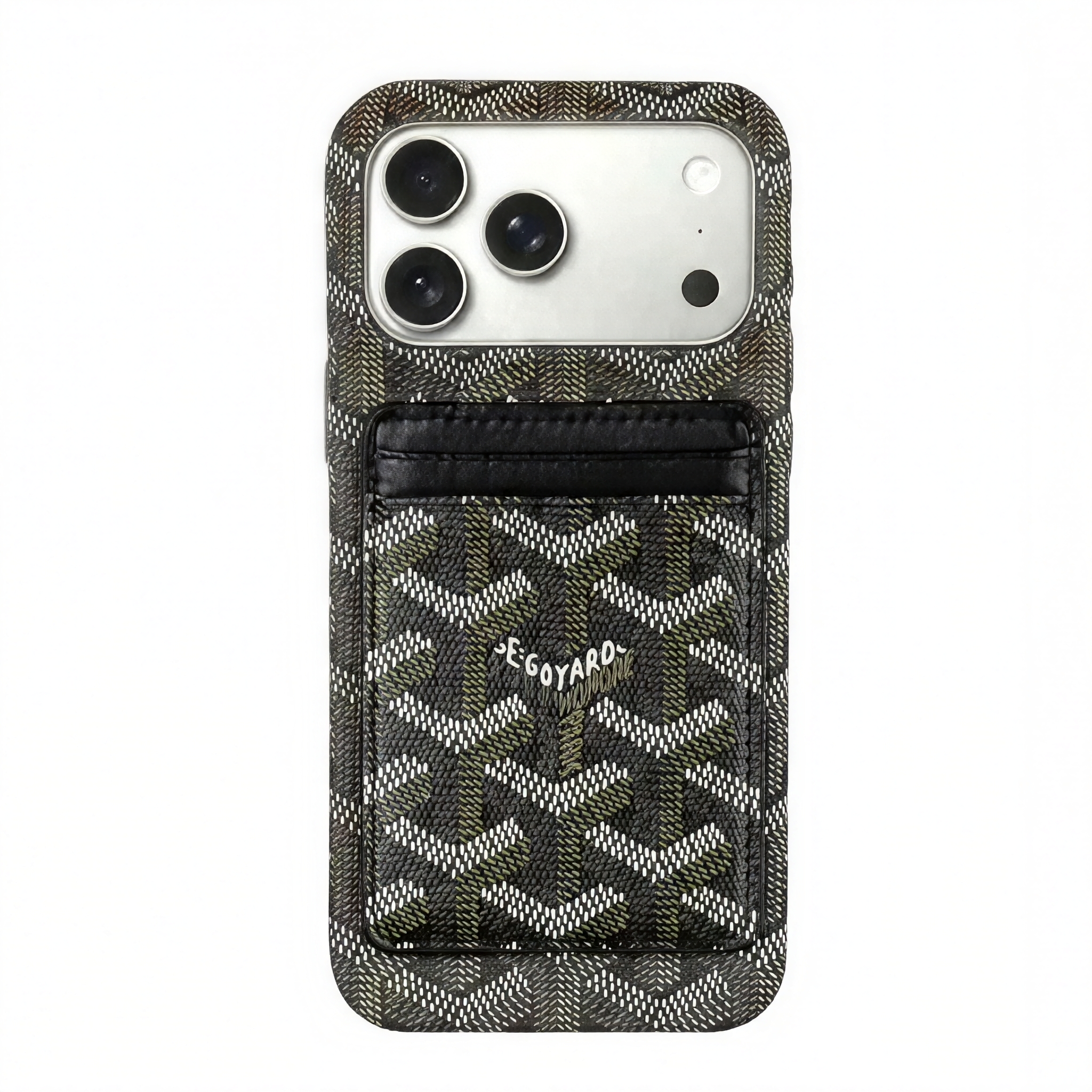 Goyard Leather iPhone Wallet Case