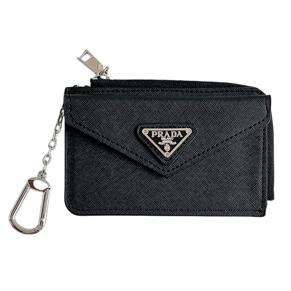 Prada Luxury Leather Zipper Wallet Card Holder & Coin Purse