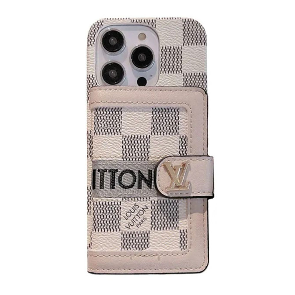 Monogram Leather iPhone Wallet Case With Crossbody Strap