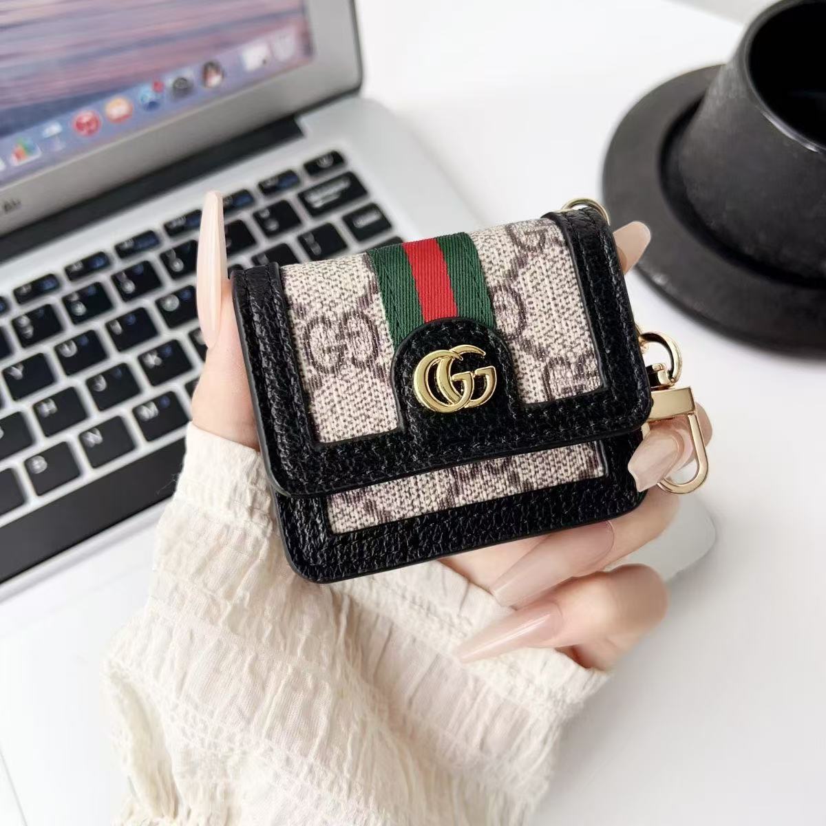 Luxury Leather GG Airpods Case With Crossbody Strap-BELKCASE