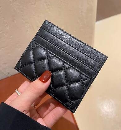 Classic GC Black Leather Wallet Card Holder