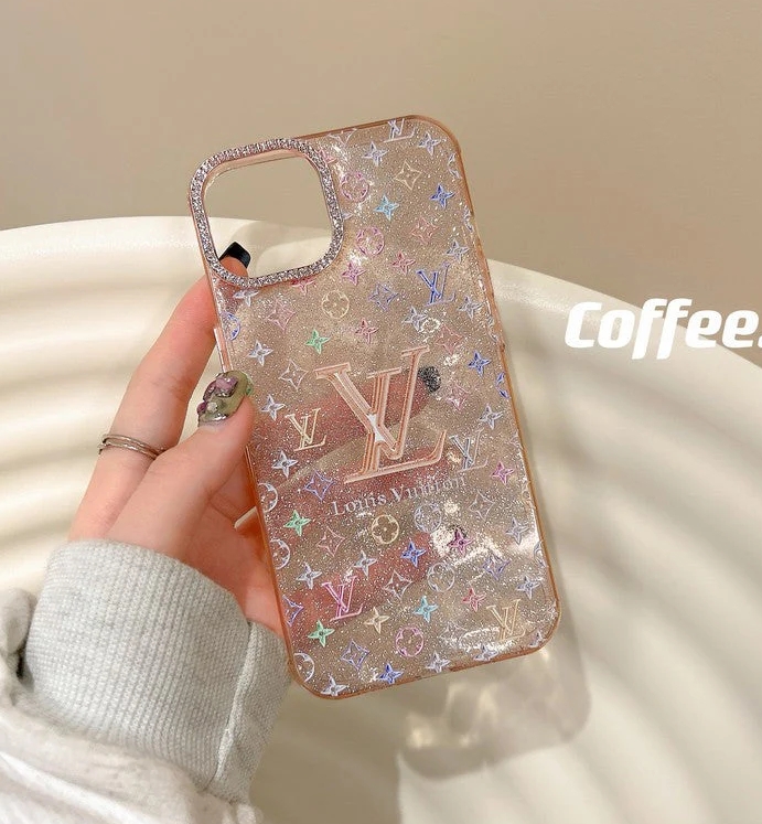Crystal Pink Glitter V iPhone Case