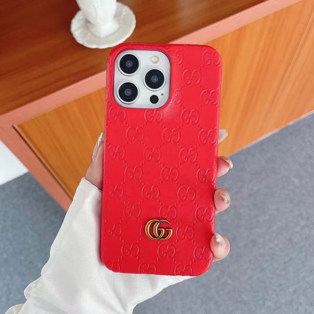 Luxury Leather GG iPhone Wallet Case