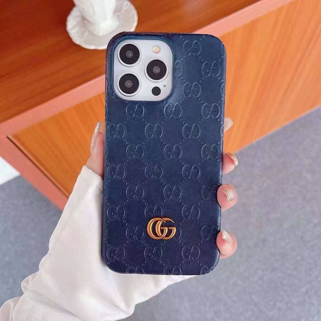 Luxury Leather GG iPhone Wallet Case