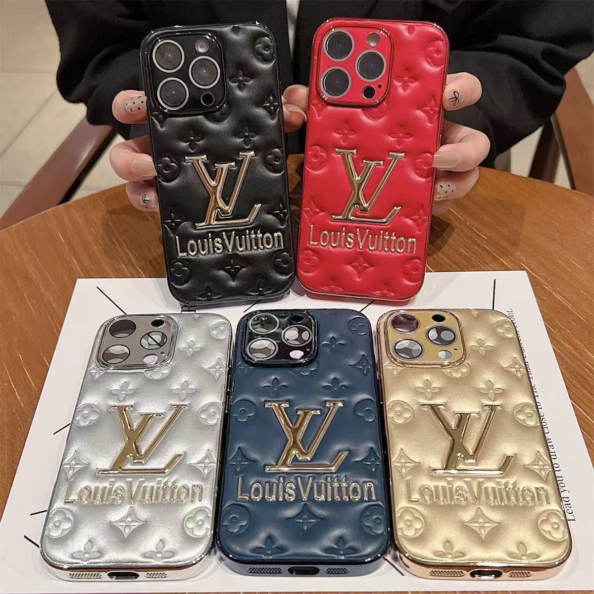 Luxury Leather V iPhone Case