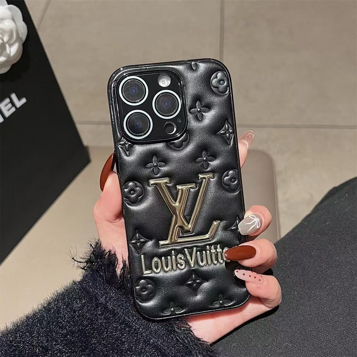 Luxury Leather V iPhone Case